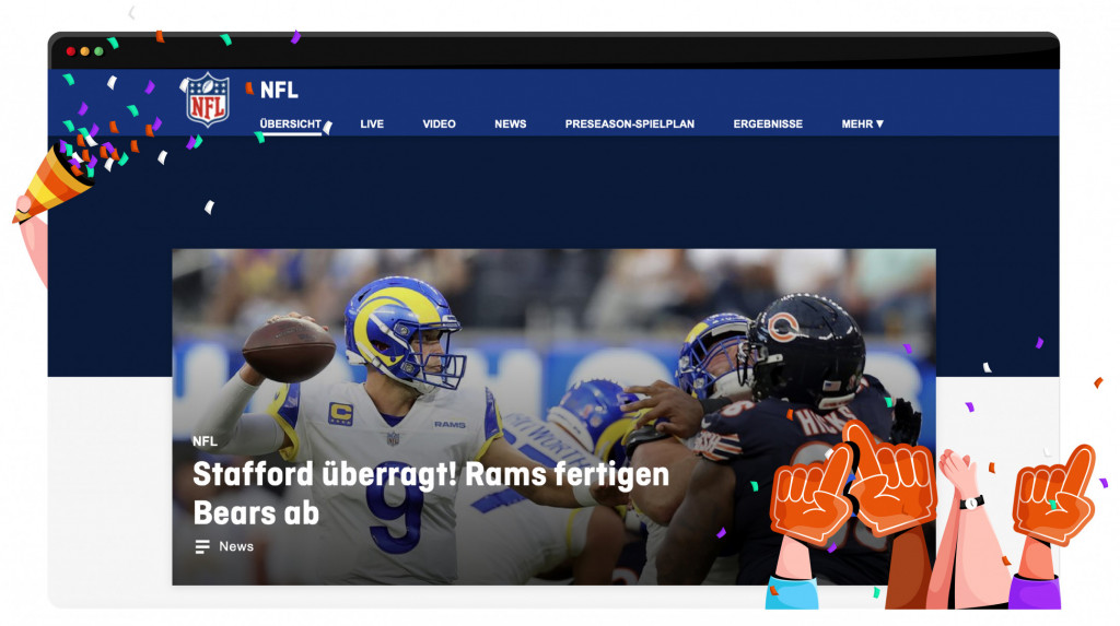 Ran streaming the NFL in Germany