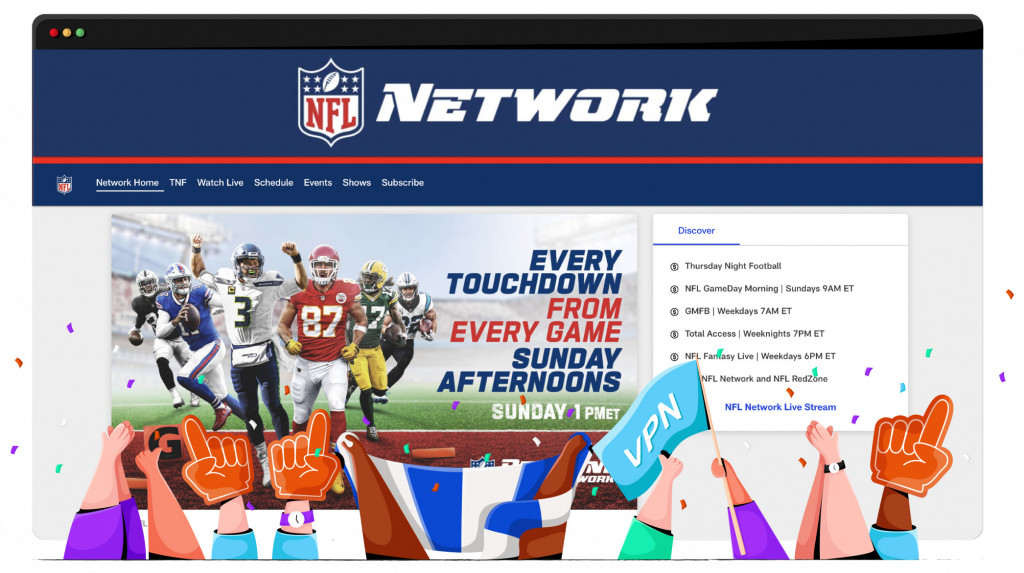 NFL Network streaming the NFL from the US