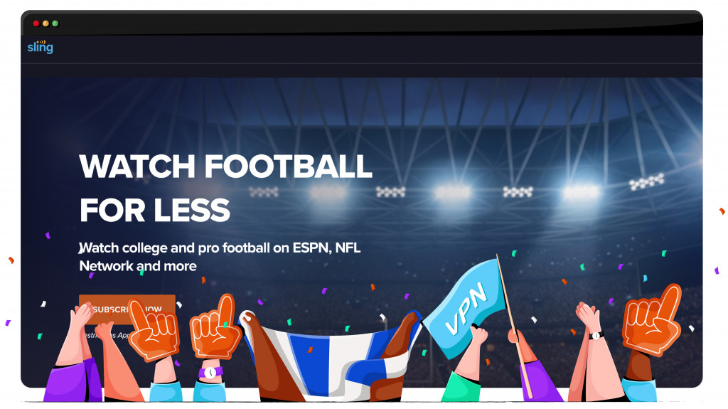 The NFL streaming on Sling TV