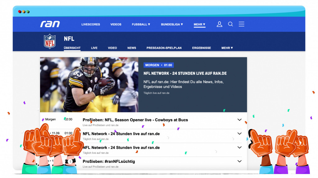 Az NFL közvetítése Németországból