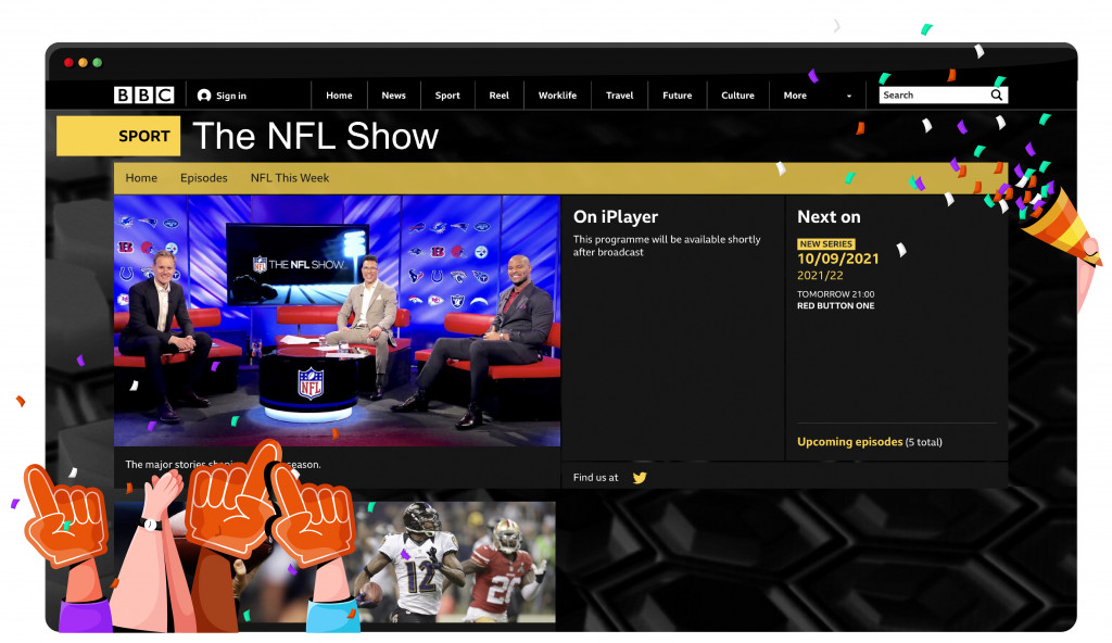 The NFL streaming on iPlayer BBC Two