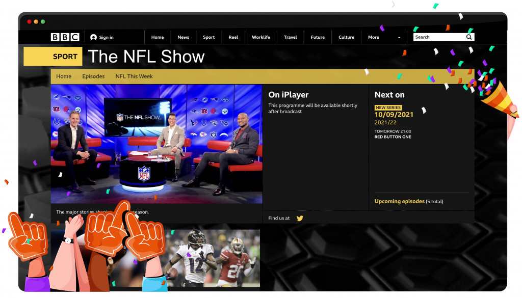 BBC Two streaming the NFL from the UK