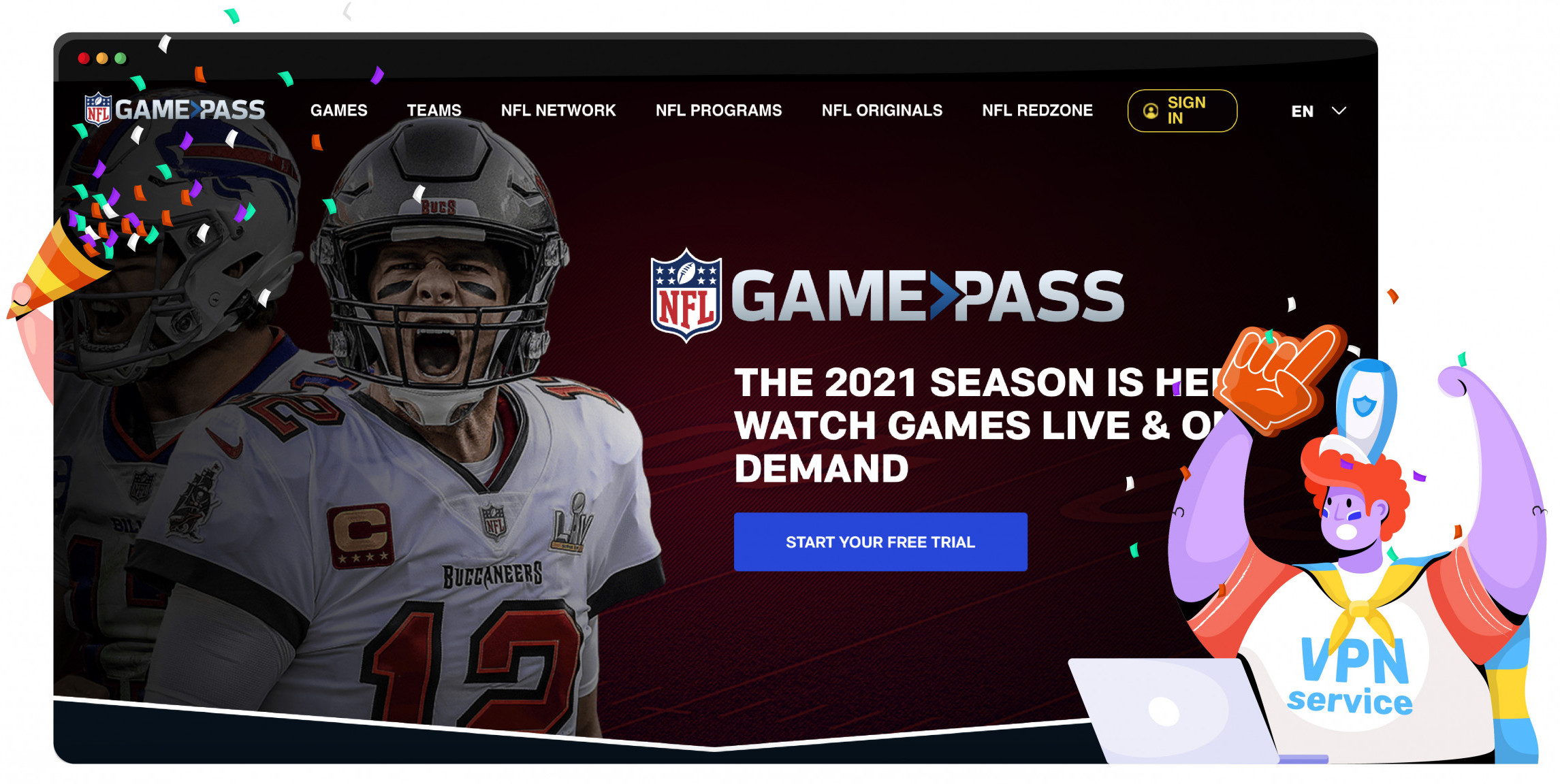 Streameld az NFL-t az NFL Game Pass-szal