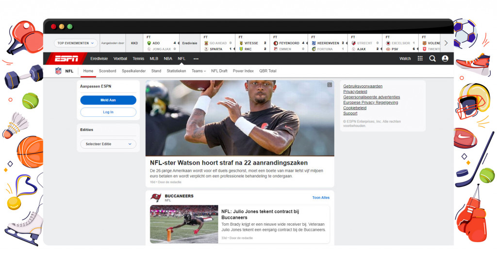 NFL streamen op ESPN in Nederland