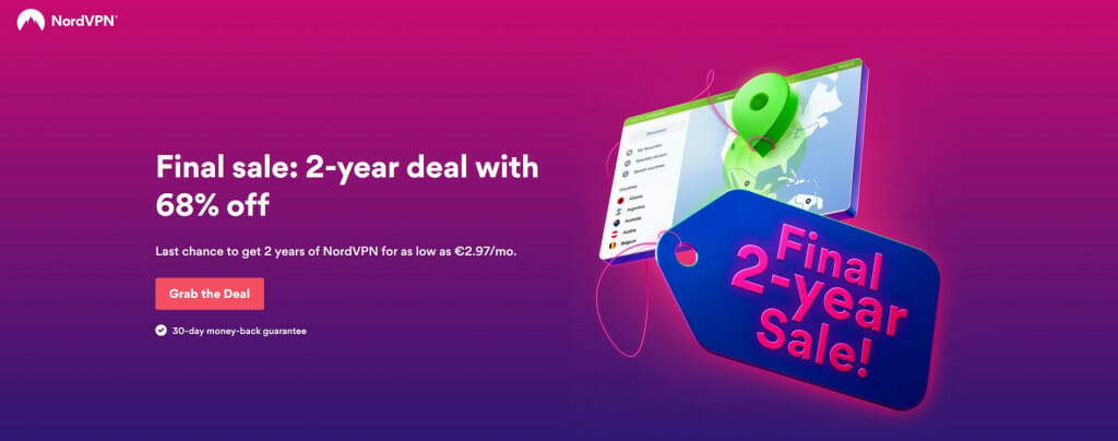 NordVPN 68%-off offer on its 2-year plan