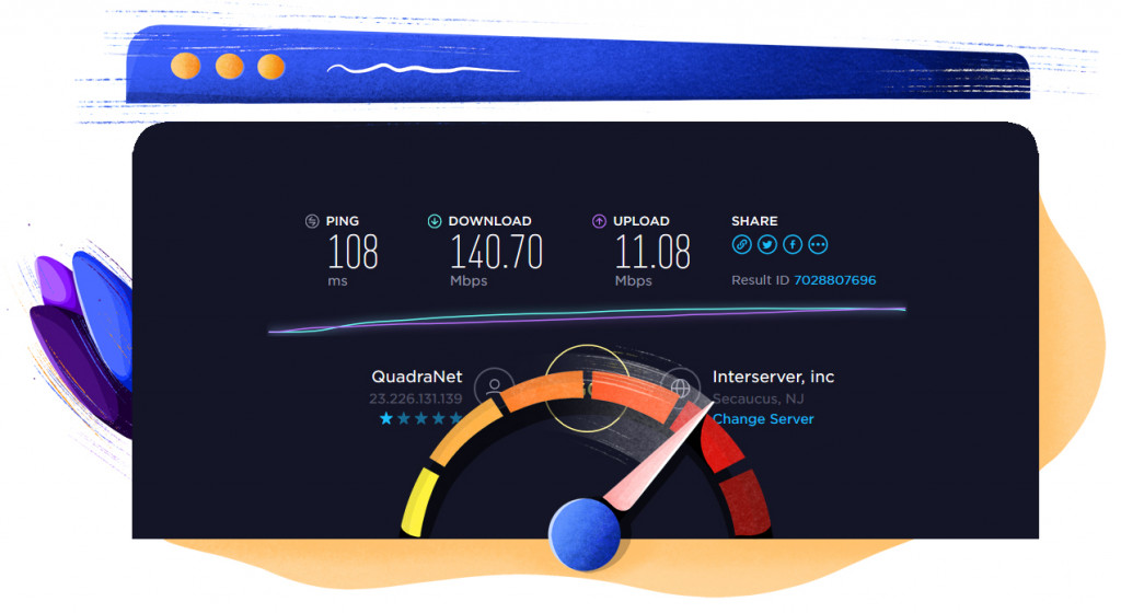 NordVPN US server speed test