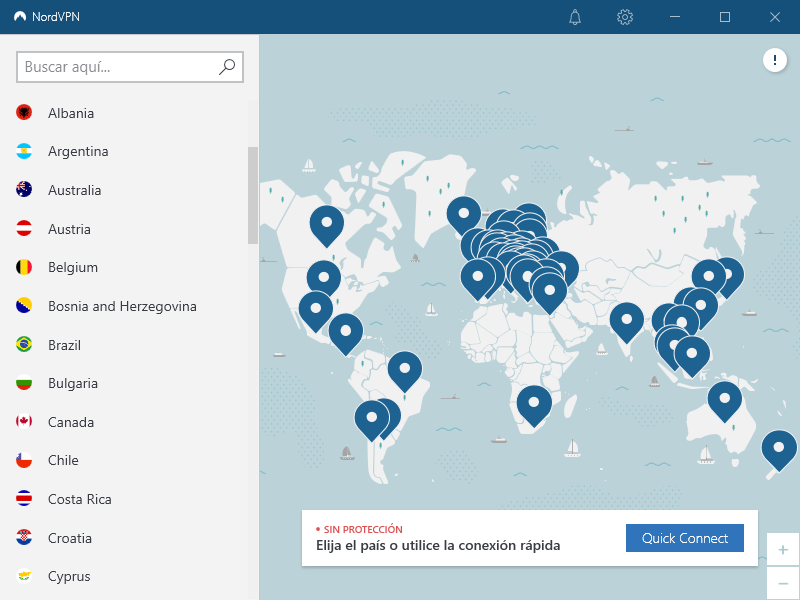 NordVPN servidores mundiales