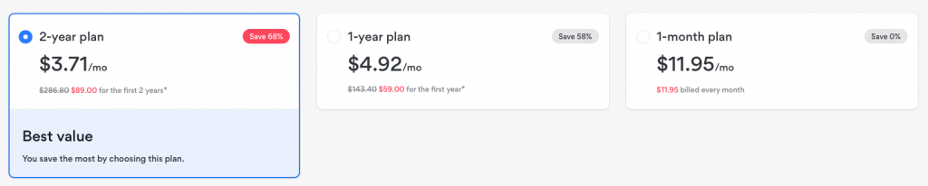 NordVPN subscription plans and prices