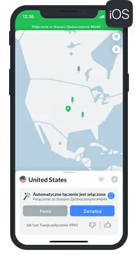 Aplikacja NordVPN na iOS