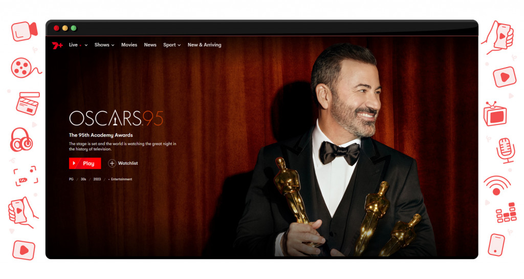 The Oscars streaming on 7Plus in Australia