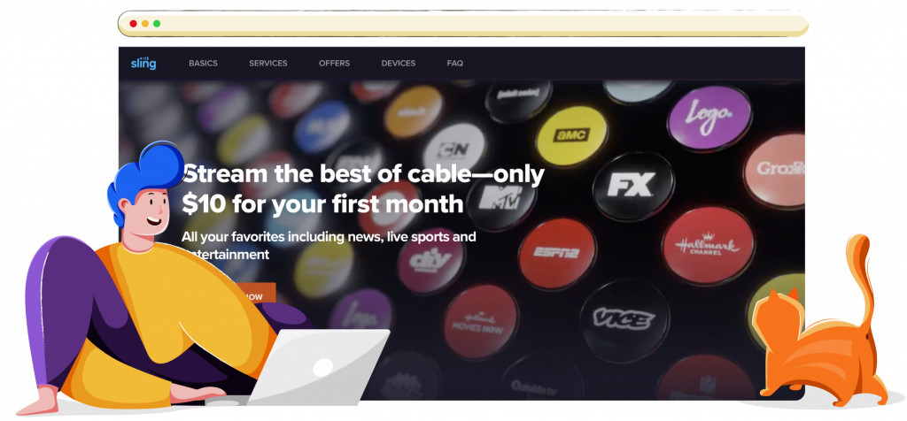 Sling Free, service de streaming en ligne gratuit