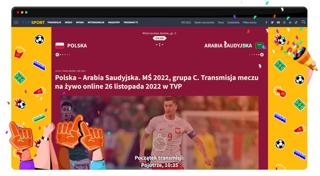 Poland vs Saudi Arabia streaming live and free in Poland