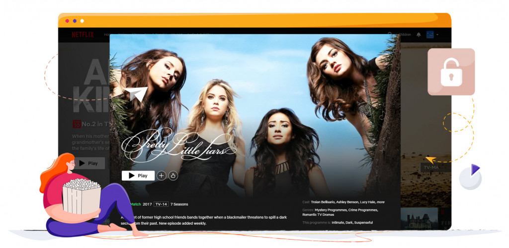 Pretty Little Liars streaming on Netflix in the UK