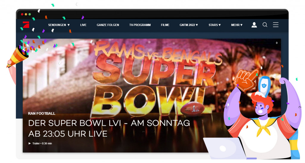 Super Bowl LVI streaming op ProSieben Duitsland