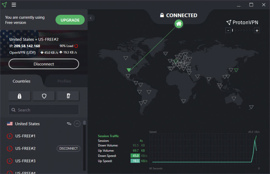 ProtonVPN desktop applicatiom