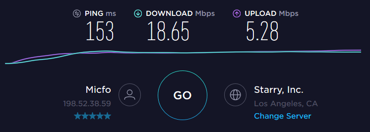 US server speed test