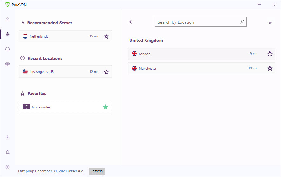 PureVPN UK servers