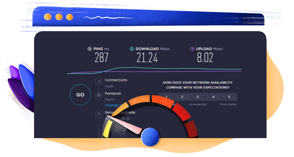 PureVPN Australische server snelheidstest