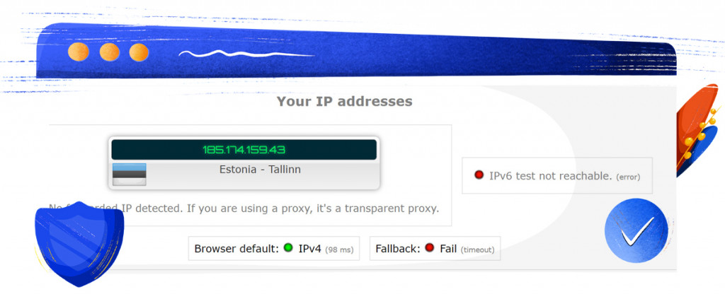 PureVPN basic IP leak test