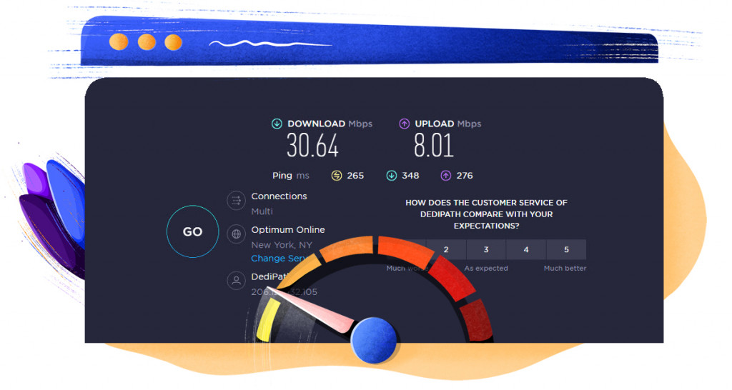 PureVPN New York server speed test