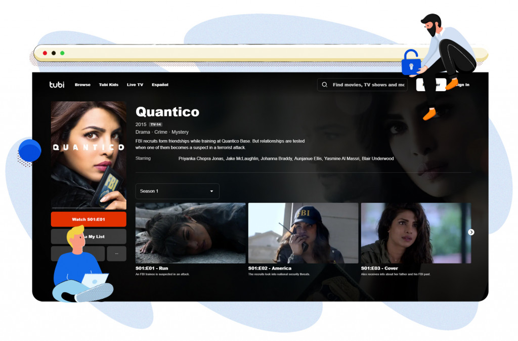 Quantico gratis streaming op Tubi TV