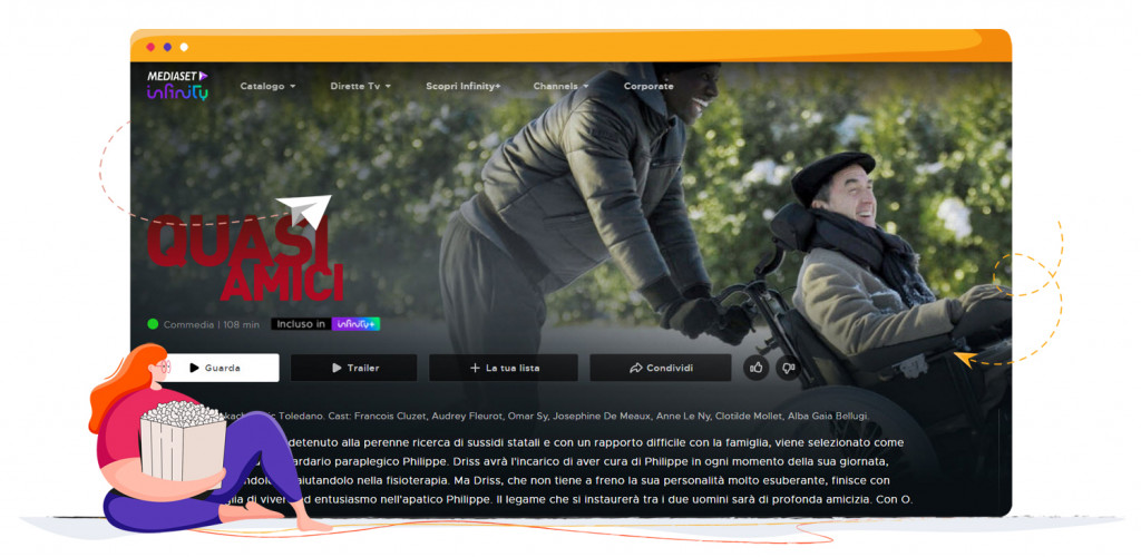 Quasi Amici in streaming su Mediaset Premium