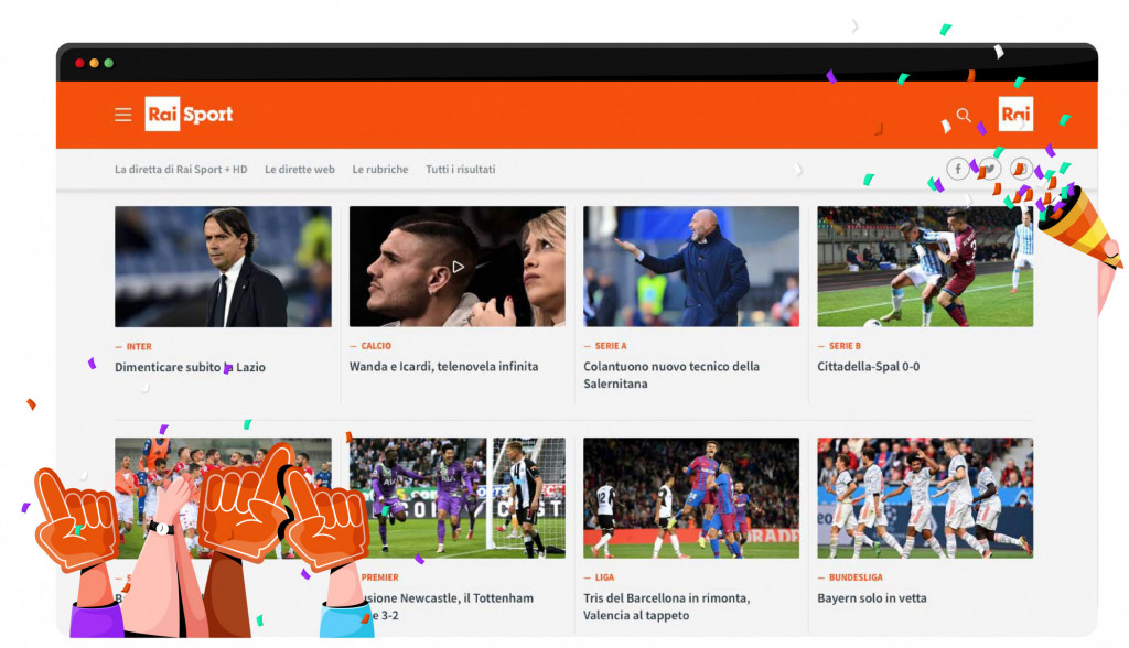 Eventos deportivos en streaming de Rai Sport