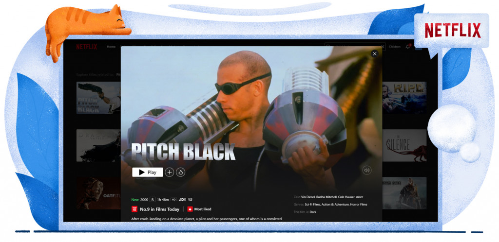 Pitch Black film streamen op Netflix in de VS 
