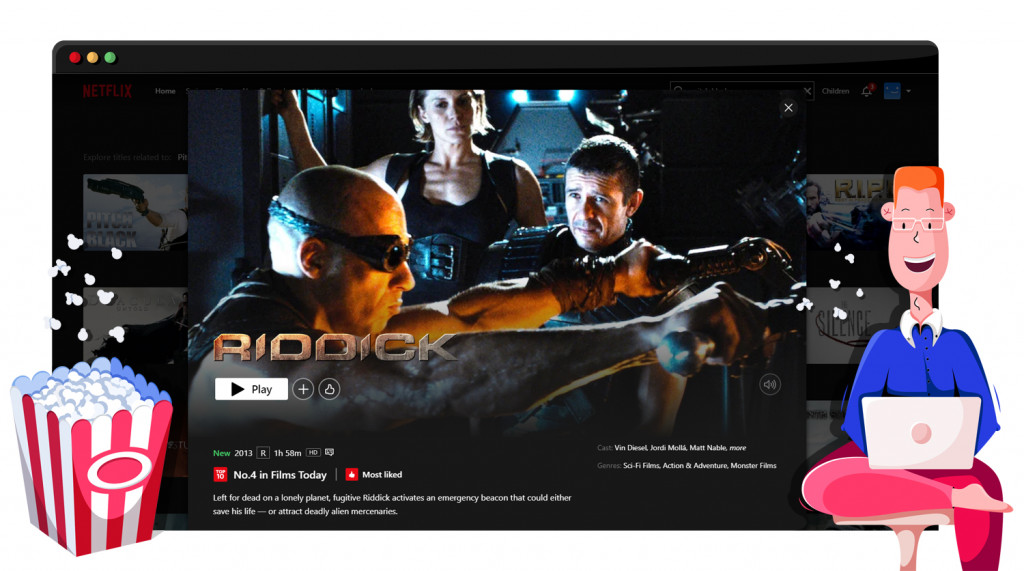 Riddick streamen op Netflix in de VS