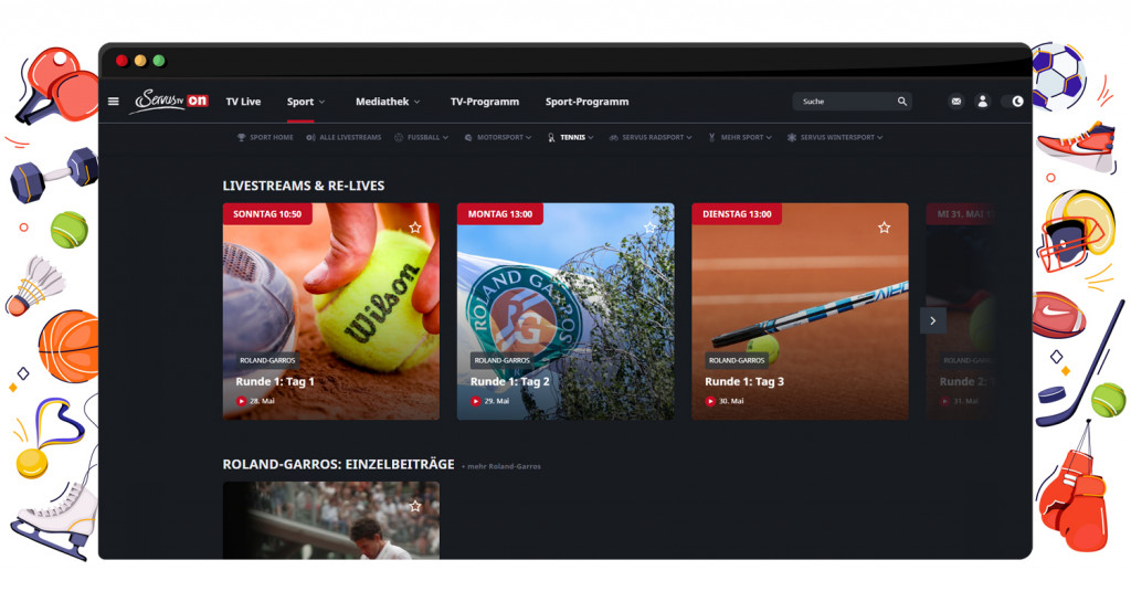 Roland-Garros 2023 live en gratis streaming op ServusTV