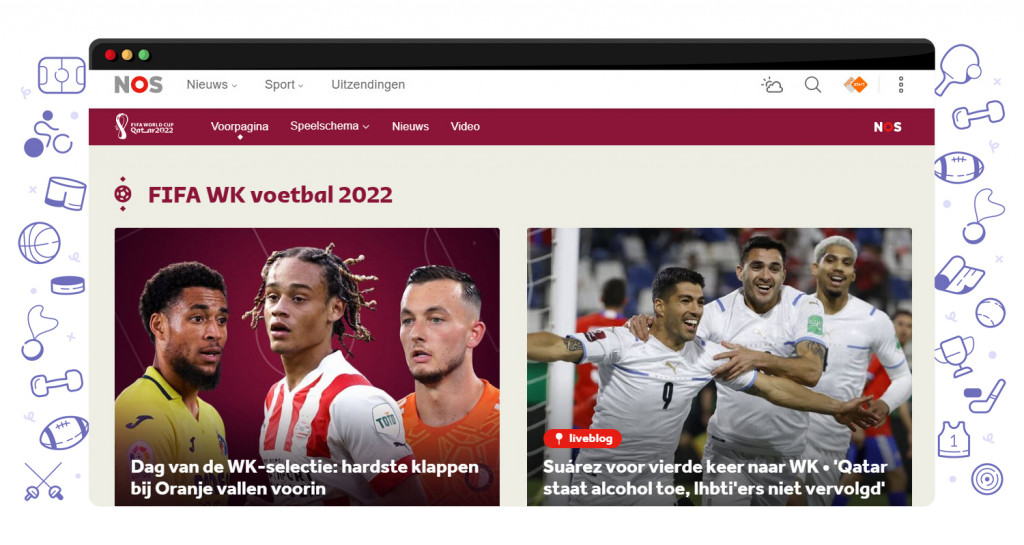 WK 2022 streaming op NOS