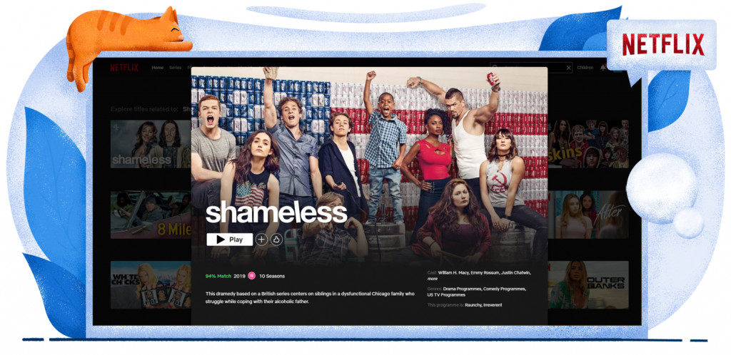 Shameless VS streaming op Netflix in het Verenigd Koninkrijk