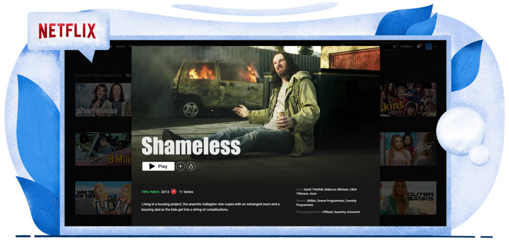 Shameless VK streaming op Netflix in het Verenigd Koninkrijk