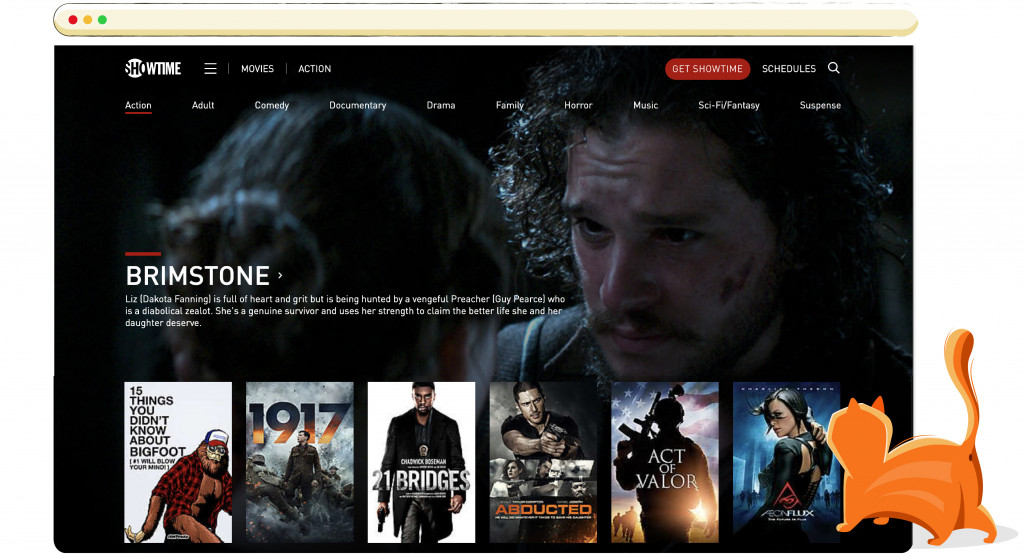 Film d'azione in streaming di Showtime