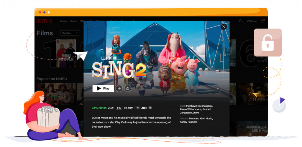 Sing 2 streamen op Netflix in de VS