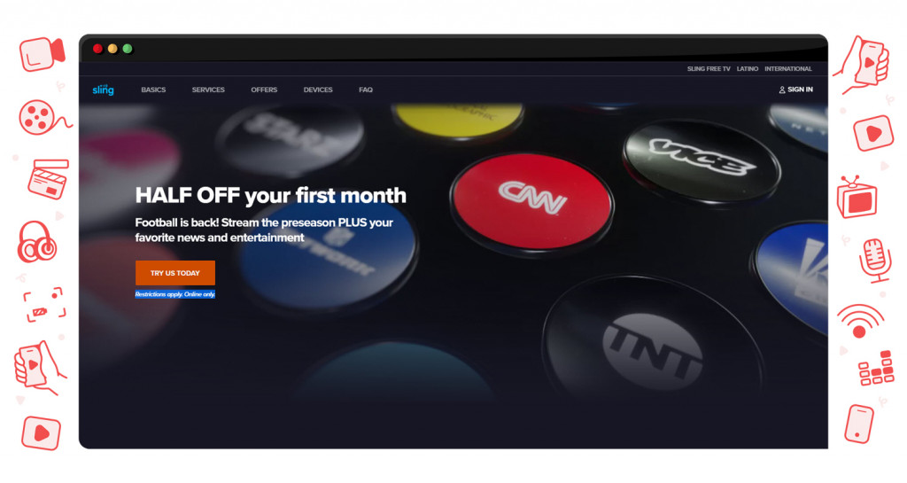 Sling TV streaming Amerikaanse zenders