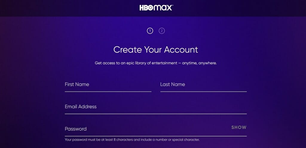 Hozzon létre egy fiókot az HBO Max-en