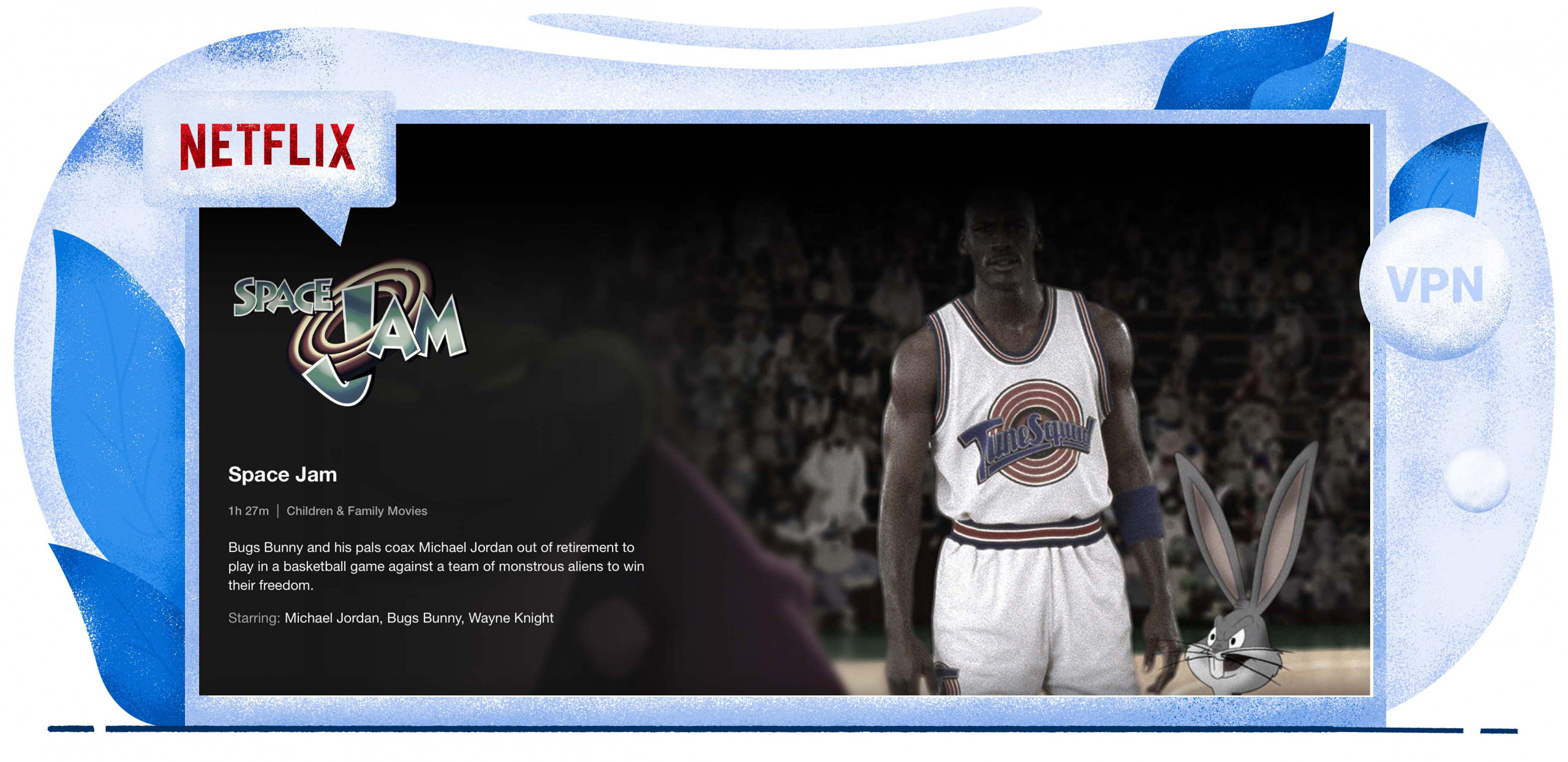 Netflix transmite Space Jam 1996