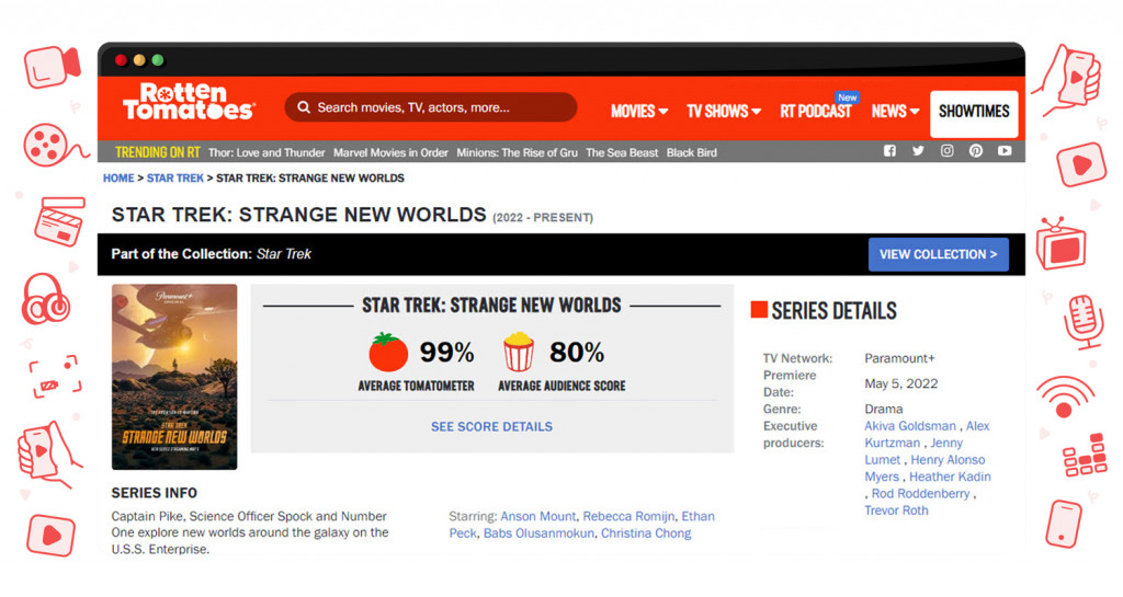 Star Trek: Strange New Worlds: recensione su Rotten Tomatoes