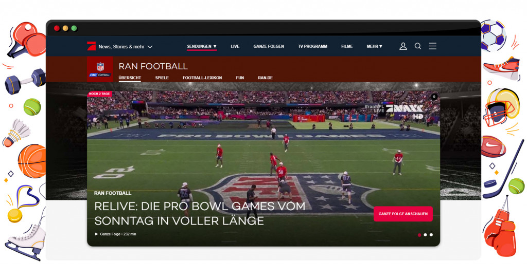 Die NFL im Stream auf ProSieben