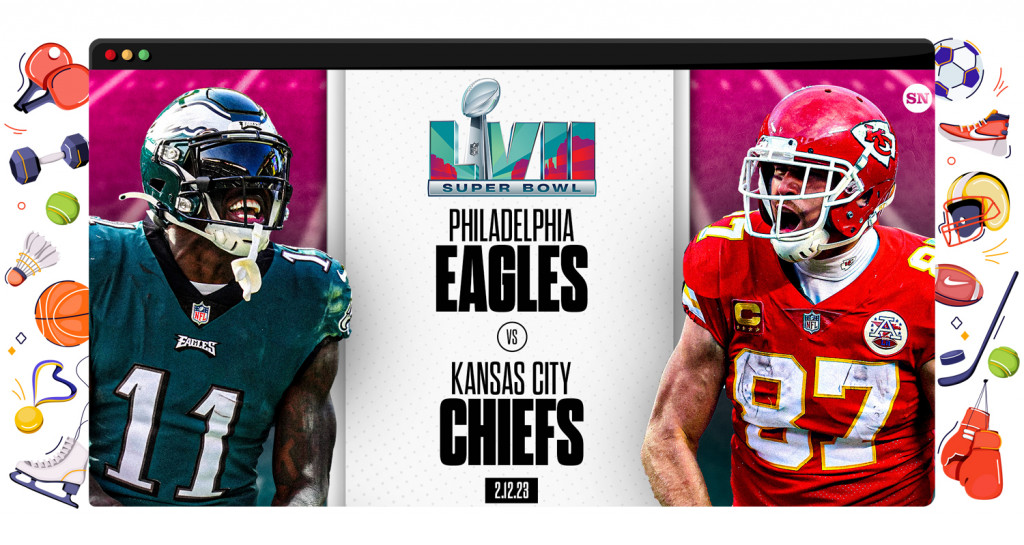 Philadelphia Eagles contro Kansas City Chiefs al LVII Super Bowl