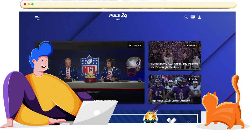 The NFL streaming on Puls in Austria