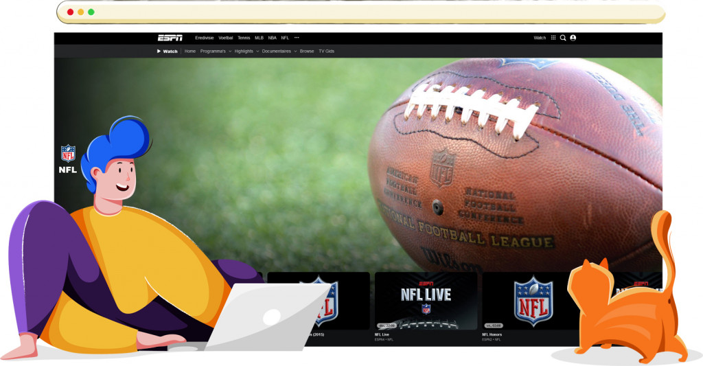 NFL streaming op ESPN in Nederland