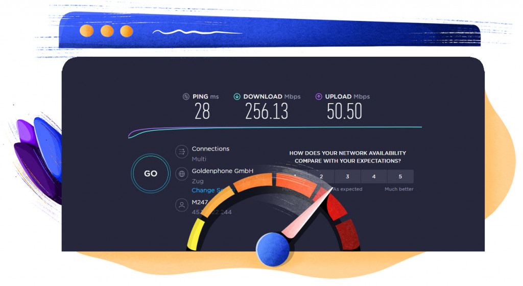 Test prędkości serwera Surfshark w Europie