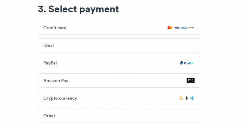 Surfshark payment options