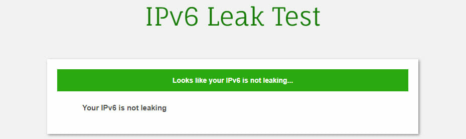 Surfshark IPv6 Sızıntı testi