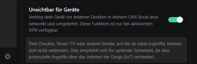 Surfshark unsichtbar für andere Geräte Funktion