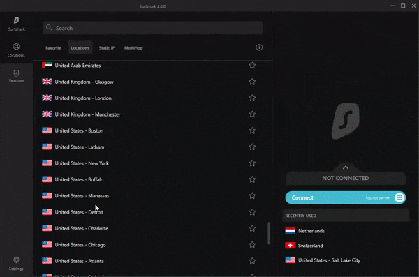 Verbinding maken met een Surfshark-server