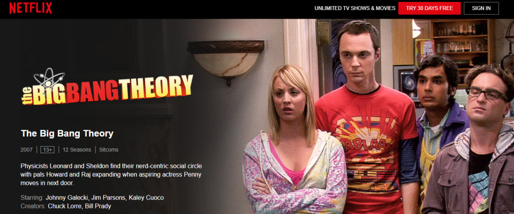 Big Bang Theory su Netflix