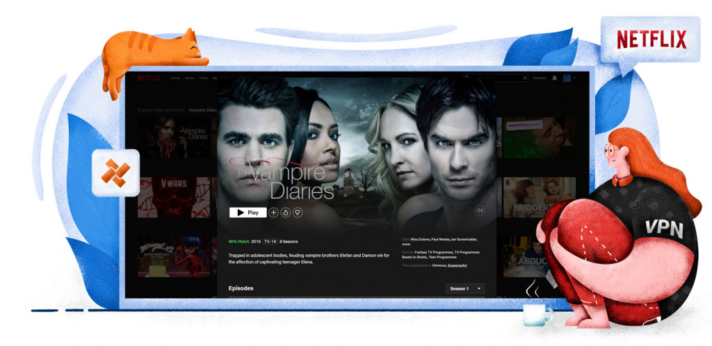 Stream The Vampire Diaries op Amerikaanse Netflix met VPN Nederland